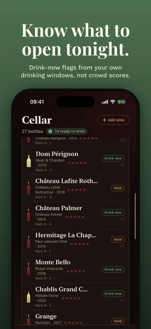 Cellar Ledger: know what is ready tonight