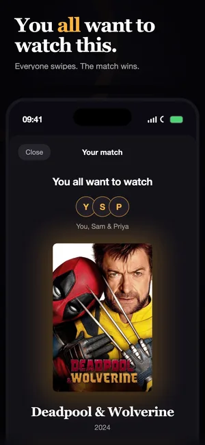 Movie Picker: everyone matched, watch it
